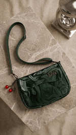 GLOSSY TAN CROSSBODY HANDBAG FOR WOMEN
