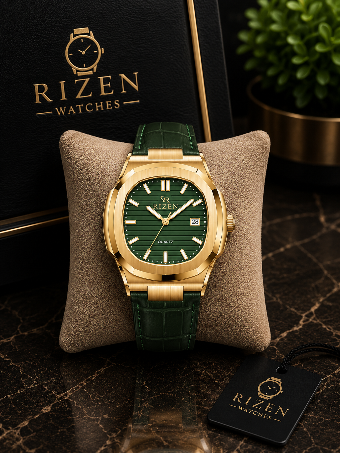 Rizen Gold Luxury Quartz Watch