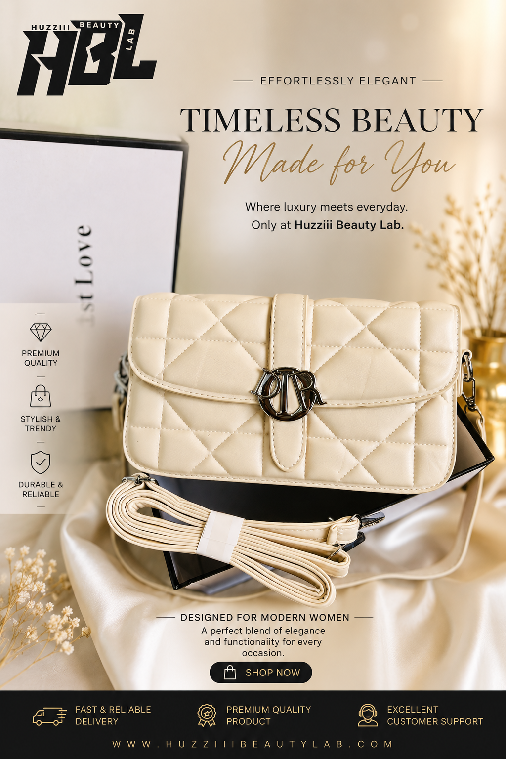Luxury Quilted Crossbody Bag – 5 Elegant Colors