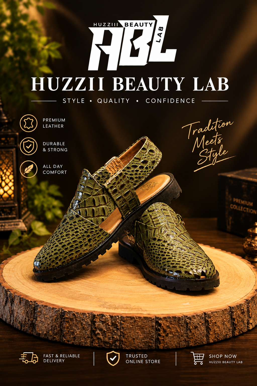 Crocodile Leather Men’s Peshawari Sandals – Premium Luxury Collection