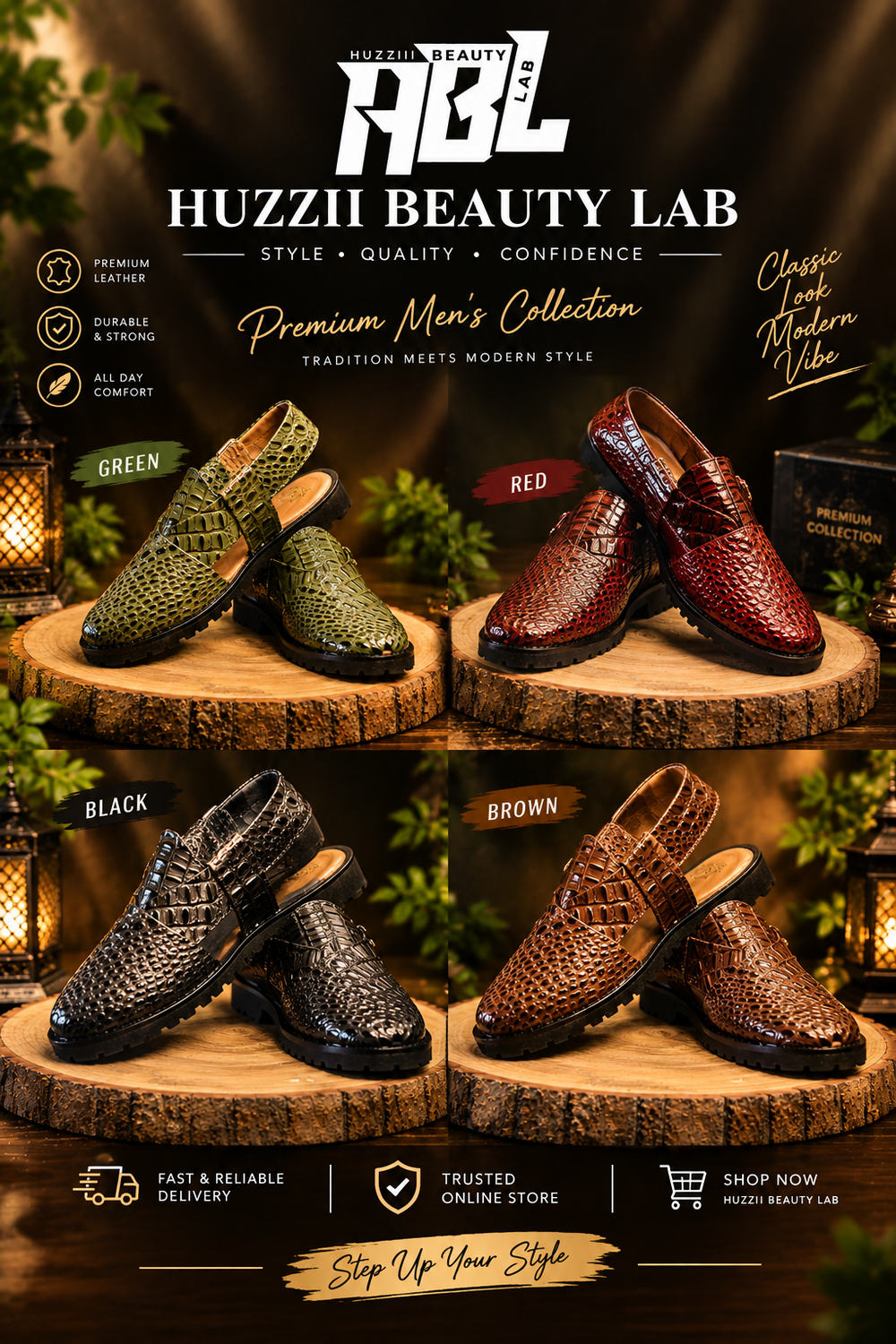 Crocodile Leather Men’s Peshawari Sandals – Premium Luxury Collection