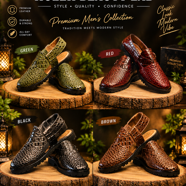 Crocodile Leather Men’s Peshawari Sandals – Premium Luxury Collection