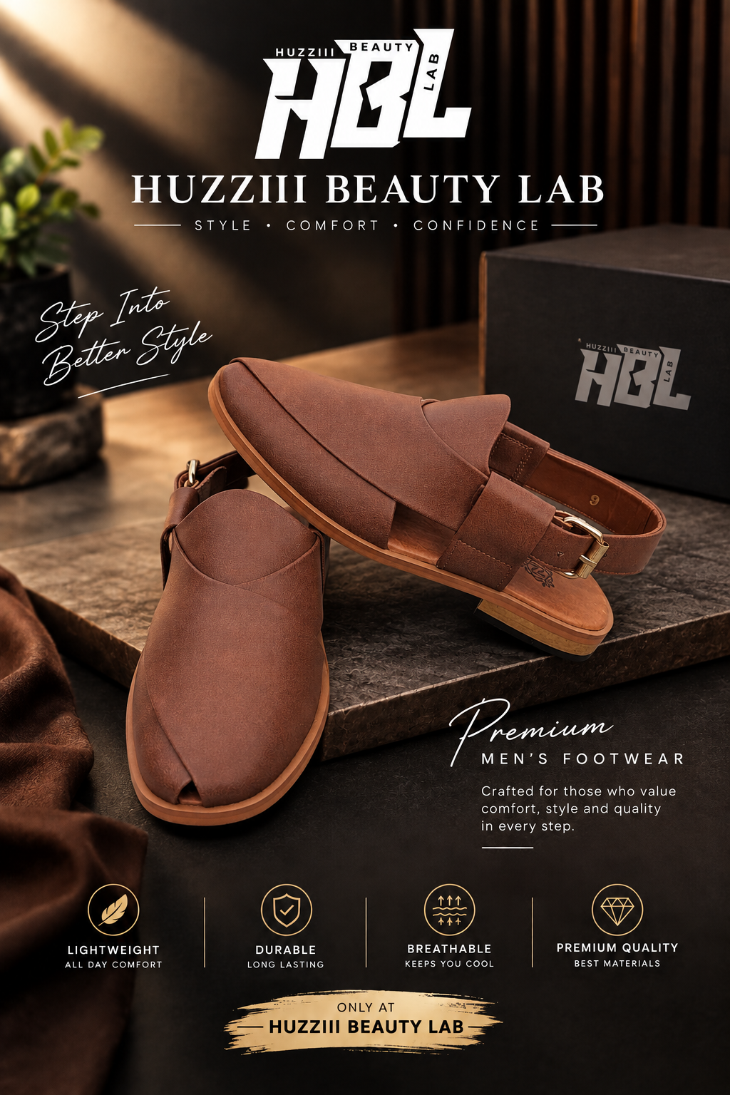 Premium Men’s Traditional Sandals – Classic Leather Peshawari Style
