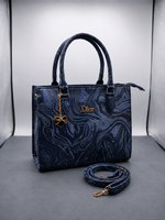 Marble Luxe Structured Tote Bag