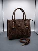 Marble Luxe Structured Tote Bag