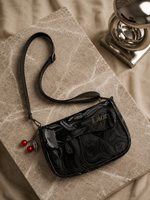 GLOSSY TAN CROSSBODY HANDBAG FOR WOMEN