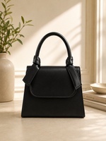 ELEGANT BEIGE STRUCTURED HANDBAG FOR WOMEN
