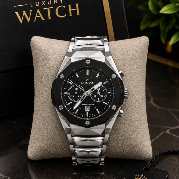 LUXURY SILVER CHRONOGRAPH WATCH – MEN’S
