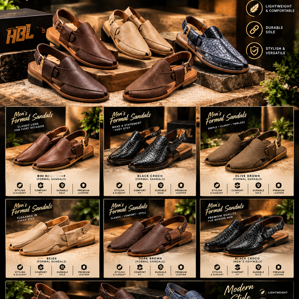 Premium Men’s Traditional Sandals – Classic Leather Peshawari Style