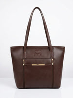 Premium Brown Leather Tote Handbag