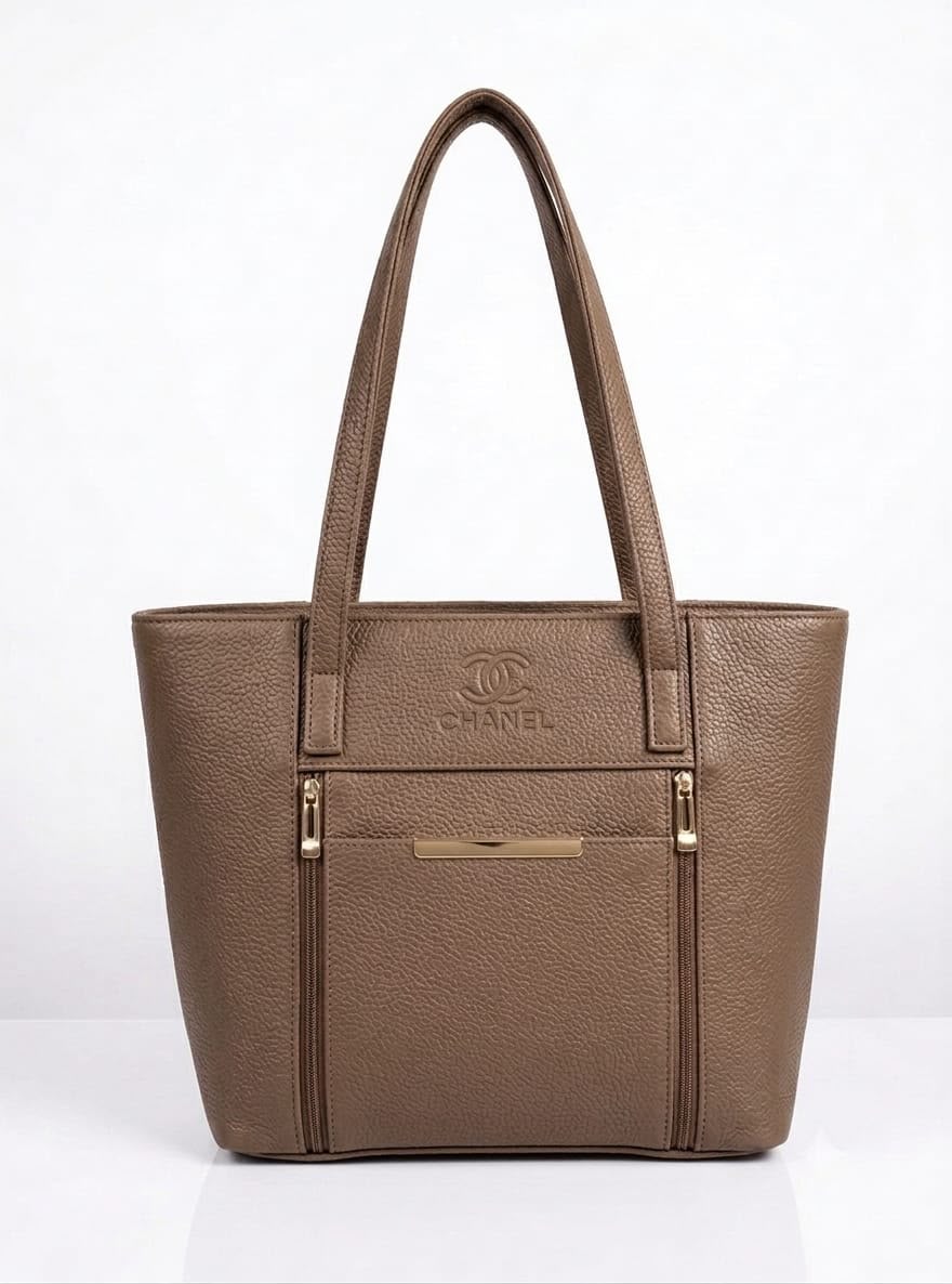 Premium Brown Leather Tote Handbag