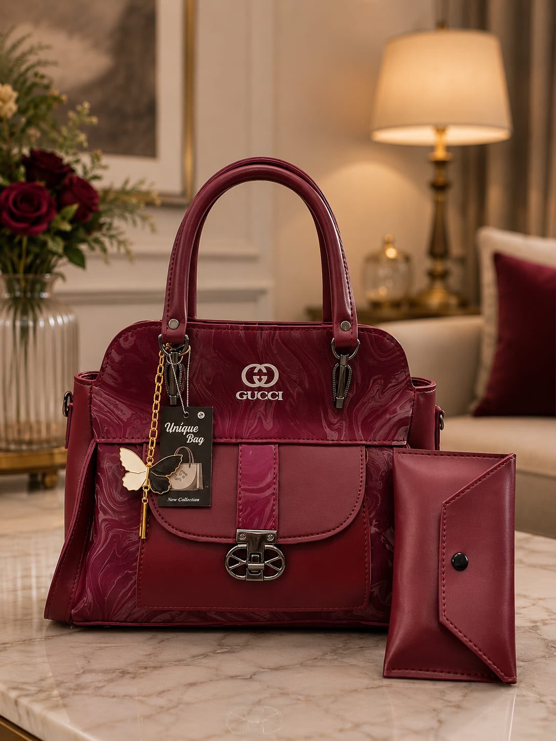 Multi-Compartment Luxury Handbag