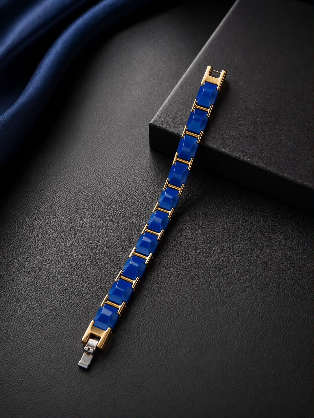 Royal Blue & Gold Link Bracelet