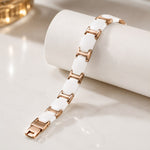 White & Rose Gold Luxury Link Bracelet