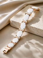 White & Rose Gold Luxury Link Bracelet