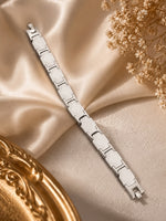 Men’s Premium Silver Geometric Link Bracelet