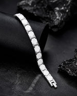 Men’s Premium Silver Geometric Link Bracelet