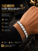 Men’s Premium Silver Geometric Link Bracelet