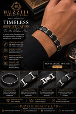 Men’s Black Ceramic Bracelet – Premium Silver-Tone Luxury Design