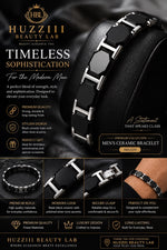 Men’s Black Ceramic Bracelet – Premium Silver-Tone Luxury Design