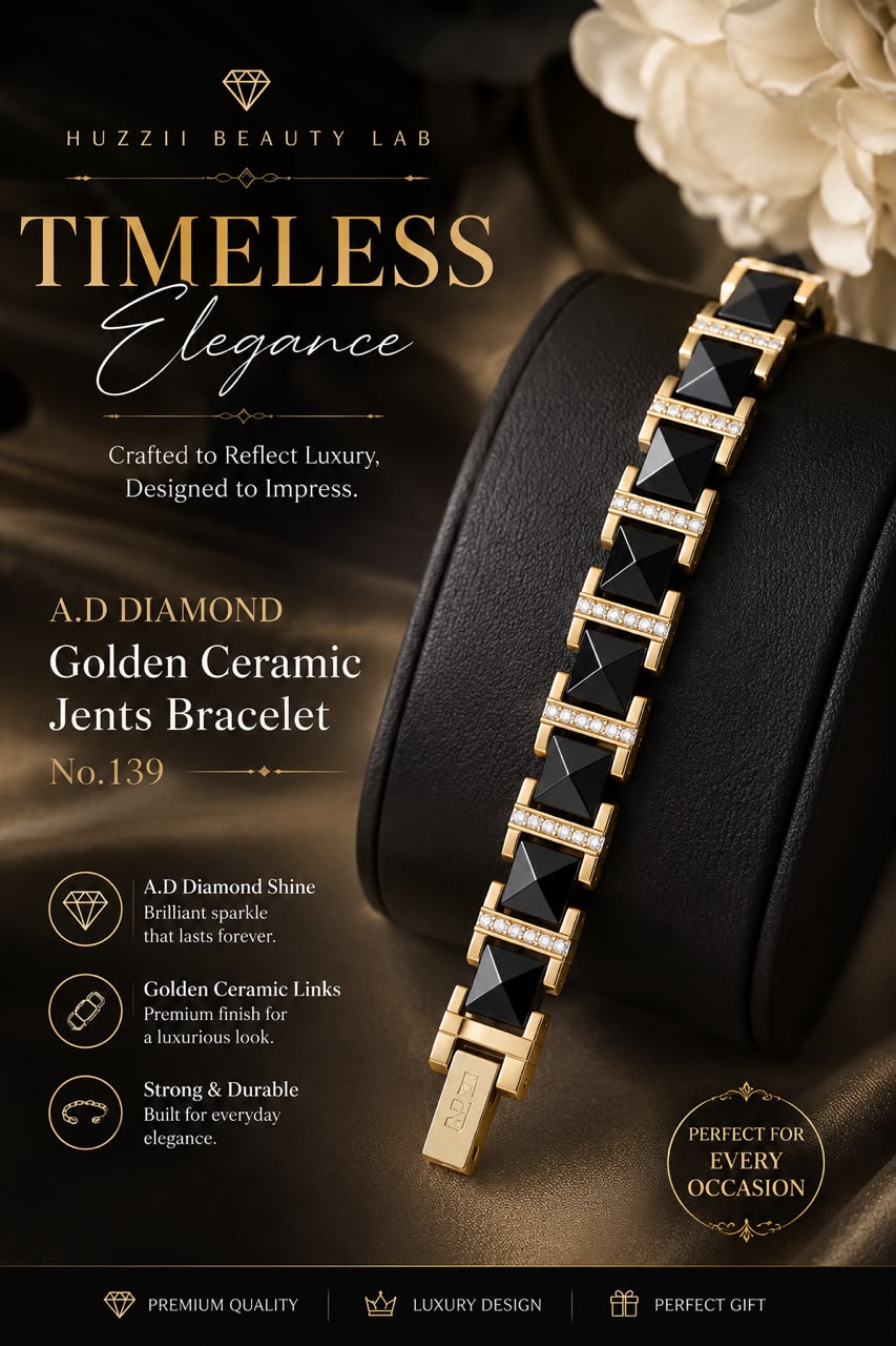 Golden Ceramic Gents Bracelet | Premium Luxury Bracelet