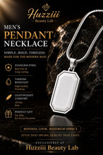 Men’s Premium Pendant Necklace – Black & White Pendant with Gold & Silver Chain