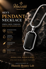 Men’s Premium Pendant Necklace – Black & White Pendant with Gold & Silver Chain