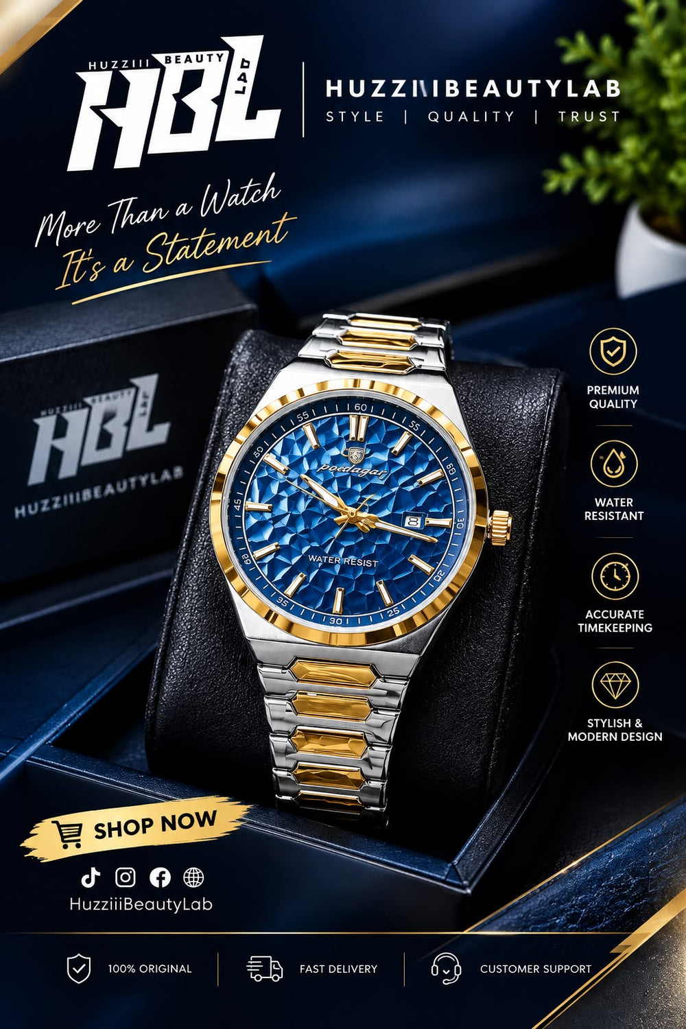 Premium Luxury Men’s Watch – Elegant Design with Stainless Steel Strap
