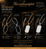 Men’s Premium Pendant Necklace – Black & White Pendant with Gold & Silver Chain