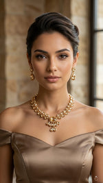 Elegant Crystal Leaf Necklace & Earrings Set