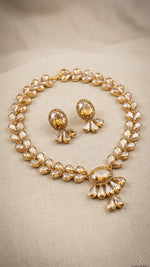 Elegant Crystal Leaf Necklace & Earrings Set