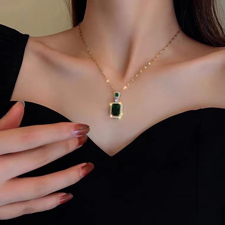 Factory Wholesale Popular Zircon Stainless Steel Jewelry Set Necklace and Earrings Set Crystal Ear Rings Necklaces for Women
